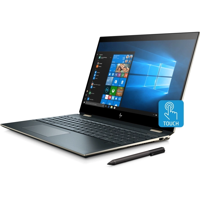HP Spectre x360 15 df1006ur 15.6 UHD Touch Core i7 10510U 16 GB 1TB SSD nVidia GeForce MX250 2GB WiFi BT Win10 Ocean Blue